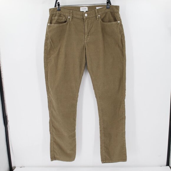 Frame pants Men 36 L32 L'Homme Slim corduroy Mid Rise Stretch flat front pocket - Picture 1 of 12